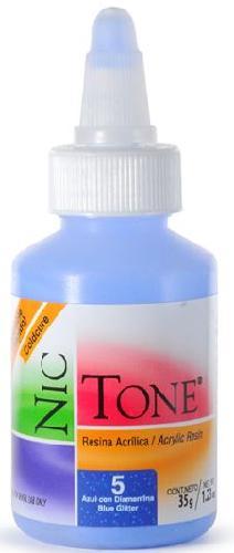 ACRILICO ORTODONCIA NICTONE #05 35GR AZUL CON DIAMANTINA