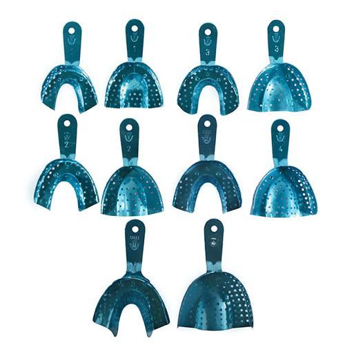 CUCHARILLAS ADULTO DENTADO ALUMINIO AZUL  PAQ. 10 PZAS STEEL