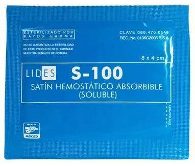 SATIN HEMOSTATICO S-100 SOBRE INDIVIDUAL MARCA LIDES