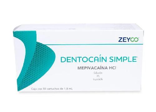 DENTOCAIN SIMPLE 3% C/50 CARTUCHO PLASTICO ZEYCO