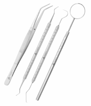 1X4 BASICO ADULTO 6B (espejo, pinza, explorador y excavador)