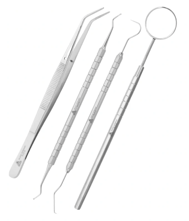 1X4 BASICO ADULTO 6B (espejo, pinza, explorador y excavador)