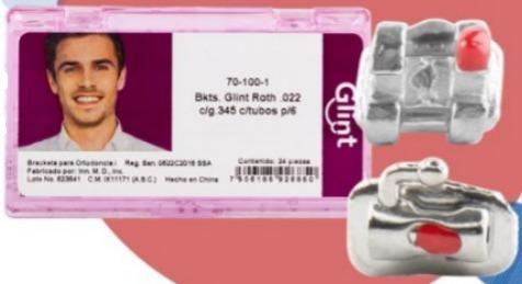 JUEGO DE BRACKETS GLINT ROTH .022 C/G 345 C/TUBOS P/6