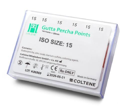 PUNTA DE GUTTA-PERCHA # 15 C/100 MARCA HYGIENIC