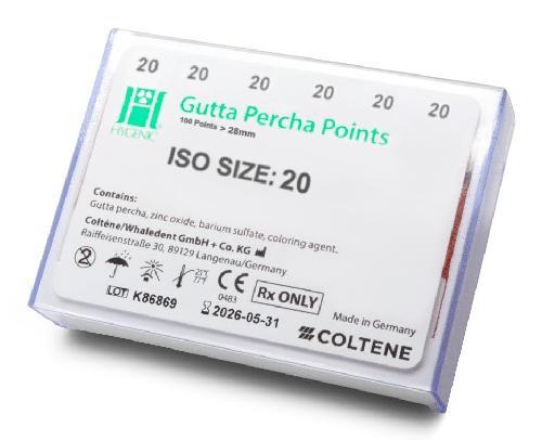 PUNTA DE GUTTA-PERCHA # 20 C/100 MARCA HYGIENIC