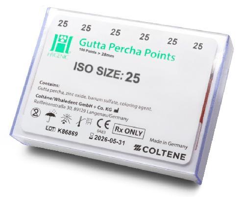 PUNTA DE GUTTA-PERCHA # 25 C/100 MARCA HYGIENIC