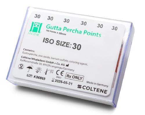 PUNTA DE GUTTA-PERCHA # 30 C/100 MARCA HYGIENIC
