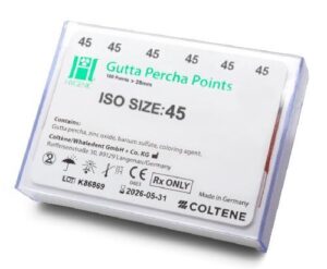 PUNTA DE GUTTA-PERCHA # 45 C/100 MARCA HYGIENIC