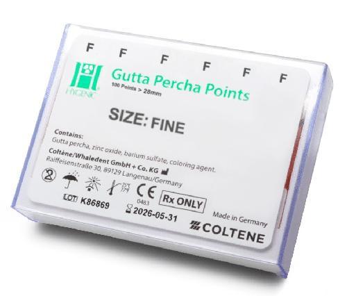 PUNTA DE GUTTAPERCHA F C/100 MARCA HYGIENIC