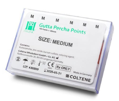 PUNTA DE GUTTAPERCHA M C/100 MARCA HYGIENIC MEDIANA