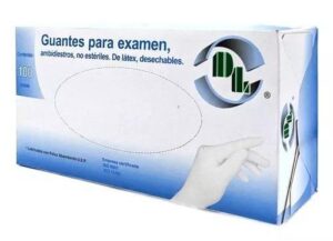 GUANTE DE LATEX BLANCO  TALLA GRANDE CAJA CON 100 MARCA DL